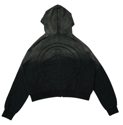 “CHARCOAL” UNFLAGGING ZIP UP